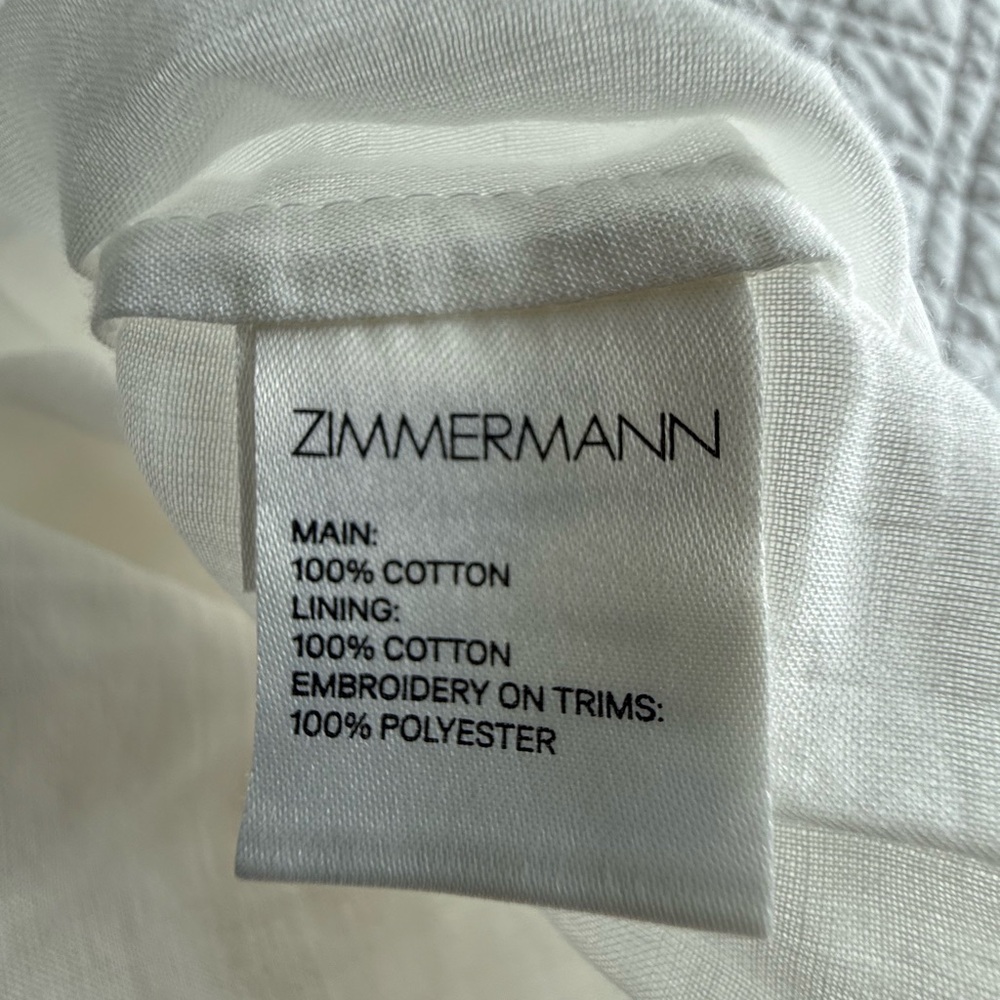 NWT Zimmermann Size 0 Ivory Cotton Lace Dress with Tie Waist - Picture 10 of 16